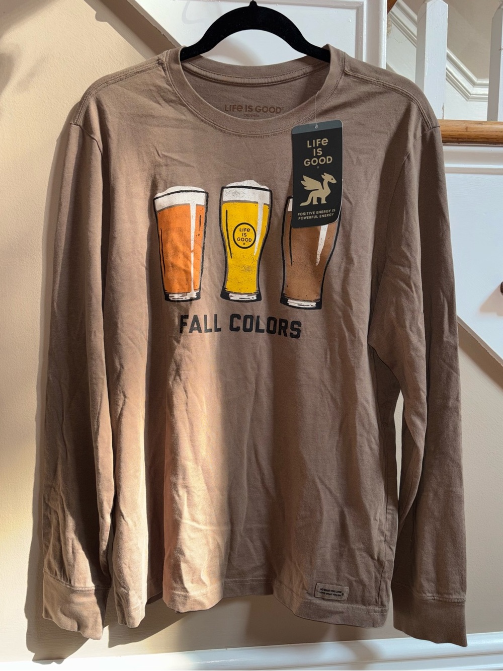 Life is Good Funny Men’s Graphic Long Sleeve Shirt size Medium